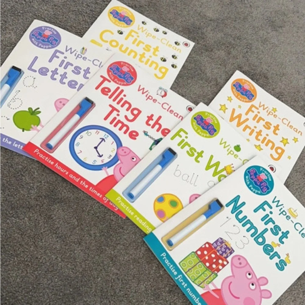 6x learn with Peppa Pig wipe clean books - Picture 1 of 4